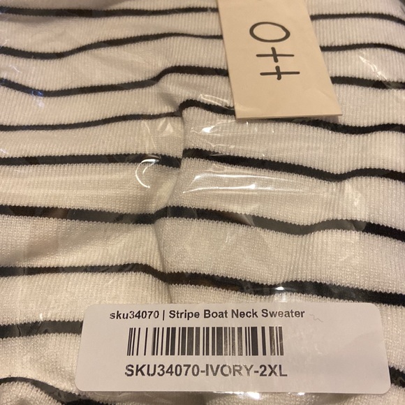 Women’s OTT (Brand) Stripe Boat Neck Sweater. 2XL - Picture 5 of 6